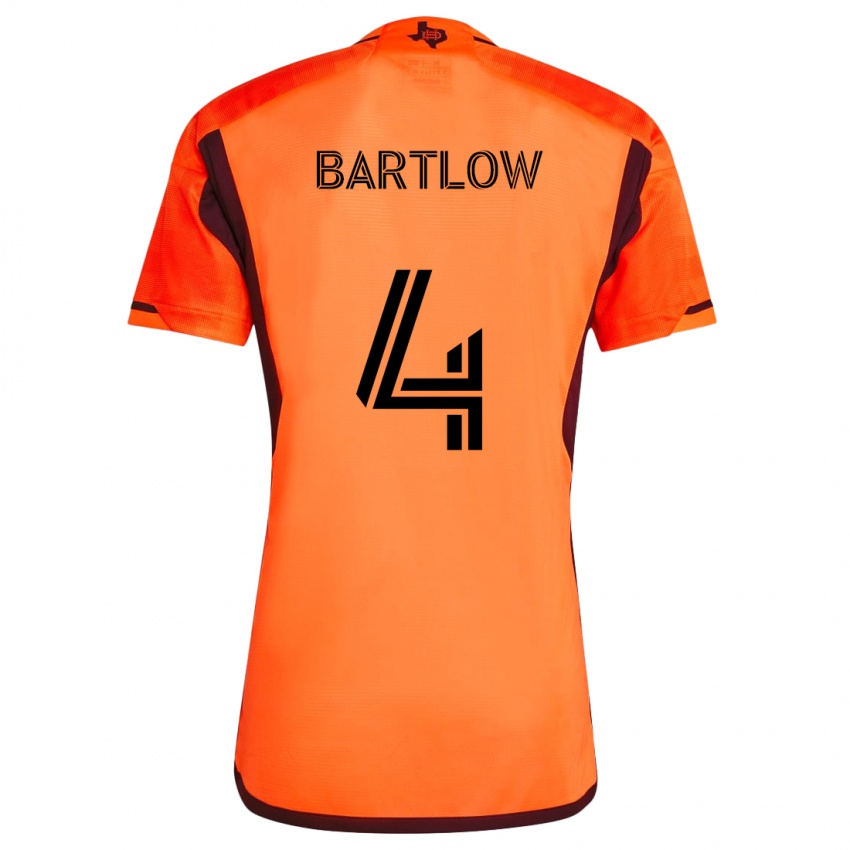 Kinder Ethan Bartlow #4 Orange Schwarz Heimtrikot Trikot 2024/25 T-Shirt Schweiz