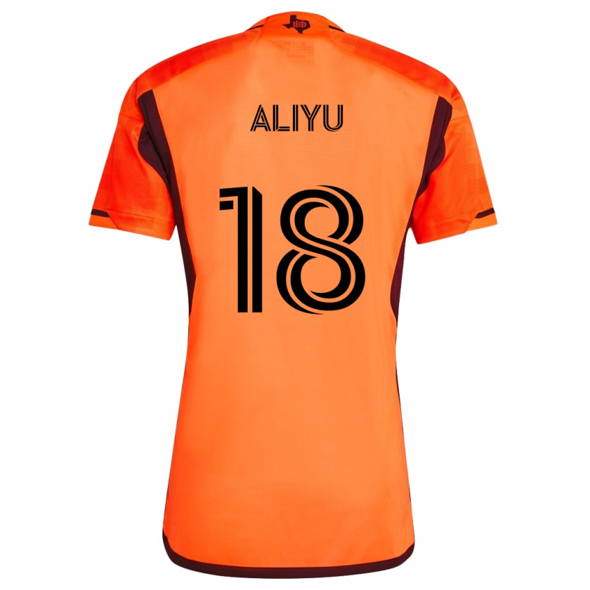 Kinder Ibrahim Aliyu #18 Orange Schwarz Heimtrikot Trikot 2024/25 T-Shirt Schweiz