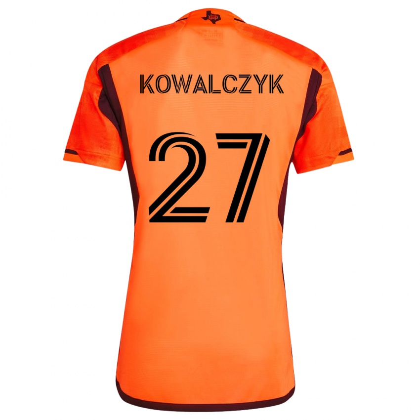 Kinder Sebastian Kowalczyk #27 Orange Schwarz Heimtrikot Trikot 2024/25 T-Shirt Schweiz