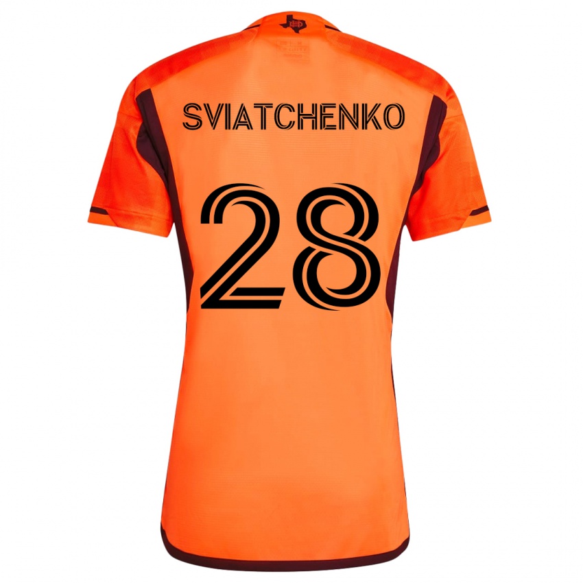 Kinder Erik Sviatchenko #28 Orange Schwarz Heimtrikot Trikot 2024/25 T-Shirt Schweiz