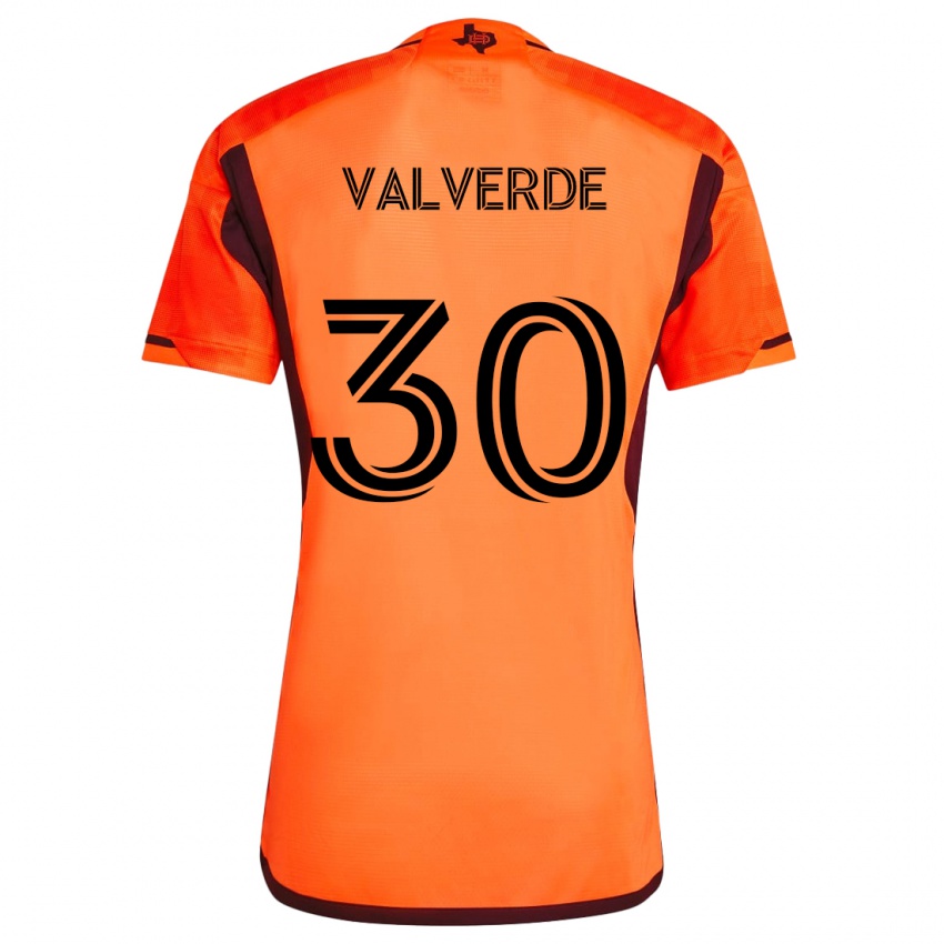 Kinder Jefferson Valverde #30 Orange Schwarz Heimtrikot Trikot 2024/25 T-Shirt Schweiz