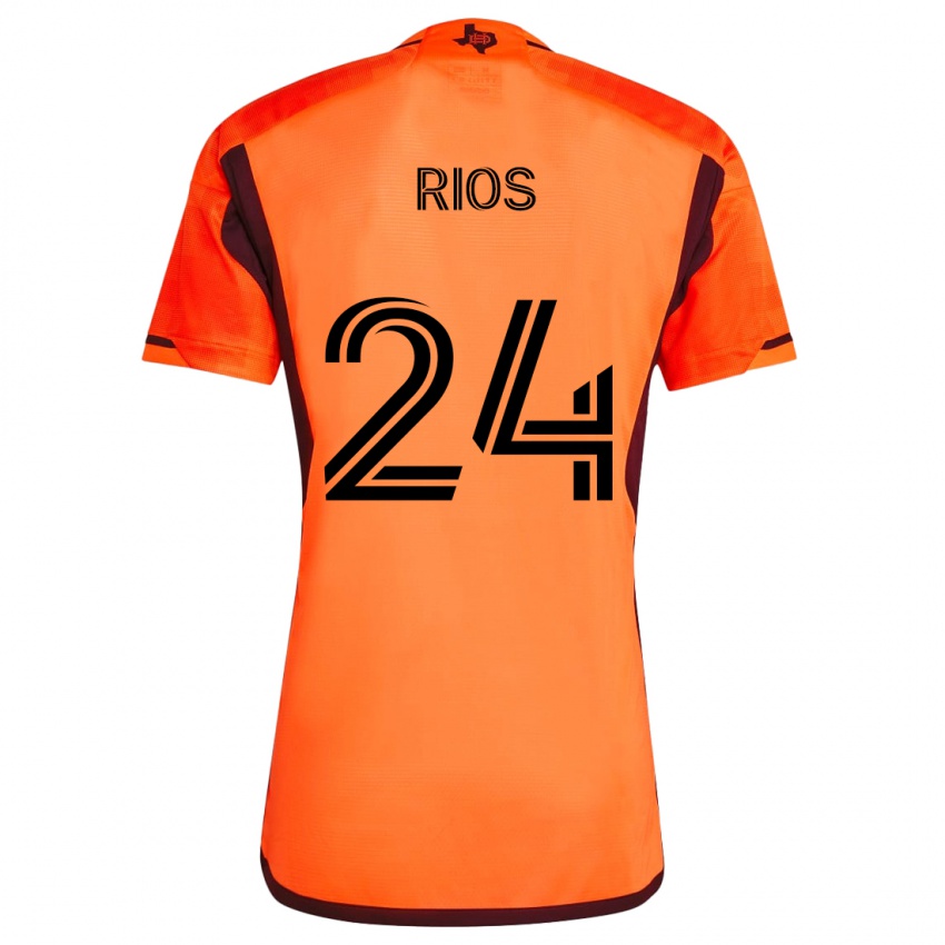 Kinder Paolo Ríos #24 Orange Schwarz Heimtrikot Trikot 2024/25 T-Shirt Schweiz