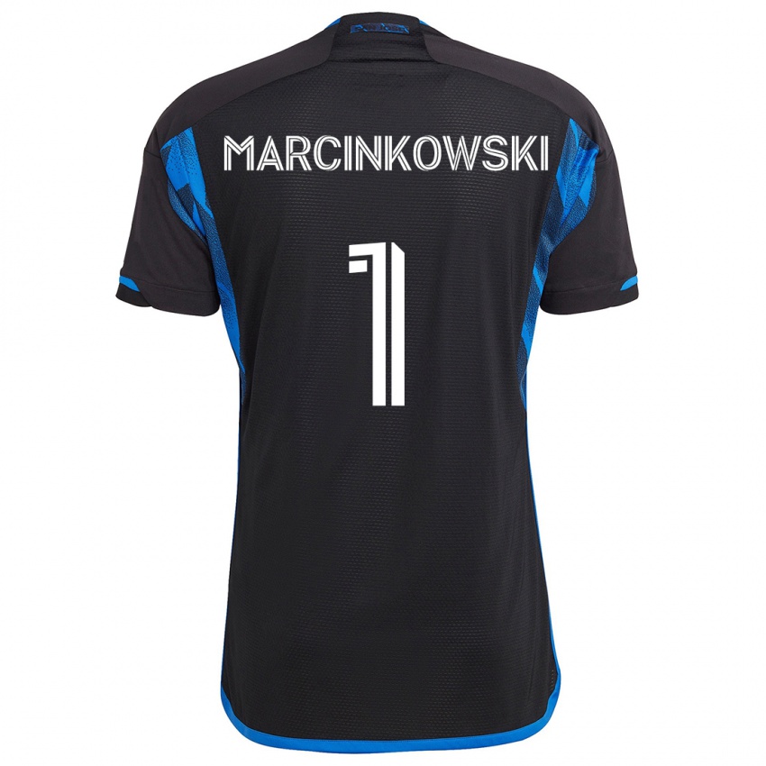 Kinder Jt Marcinkowski #1 Blau Schwarz Heimtrikot Trikot 2024/25 T-Shirt Schweiz