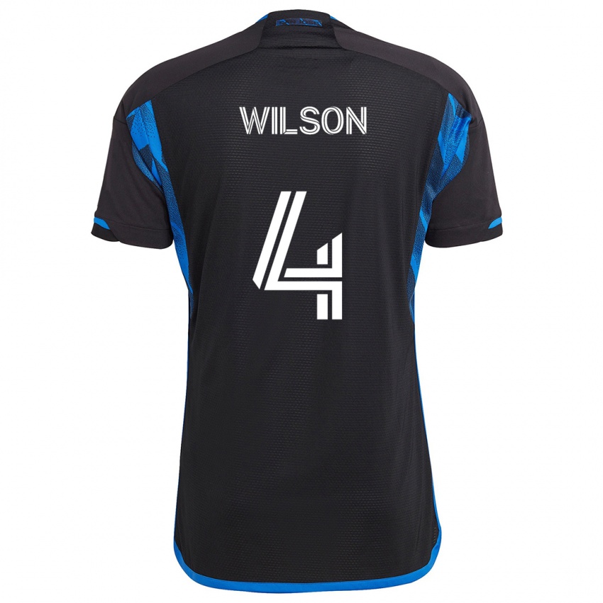 Enfant Maillot Bruno Wilson #4 Bleu Noir Tenues Domicile 2024/25 T-Shirt Suisse