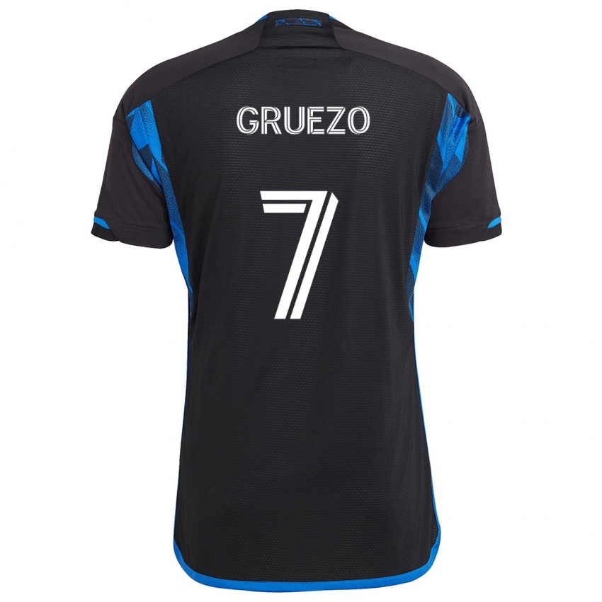 Kinder Carlos Gruezo #7 Blau Schwarz Heimtrikot Trikot 2024/25 T-Shirt Schweiz