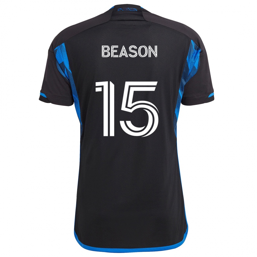 Kinder Tanner Beason #15 Blau Schwarz Heimtrikot Trikot 2024/25 T-Shirt Schweiz