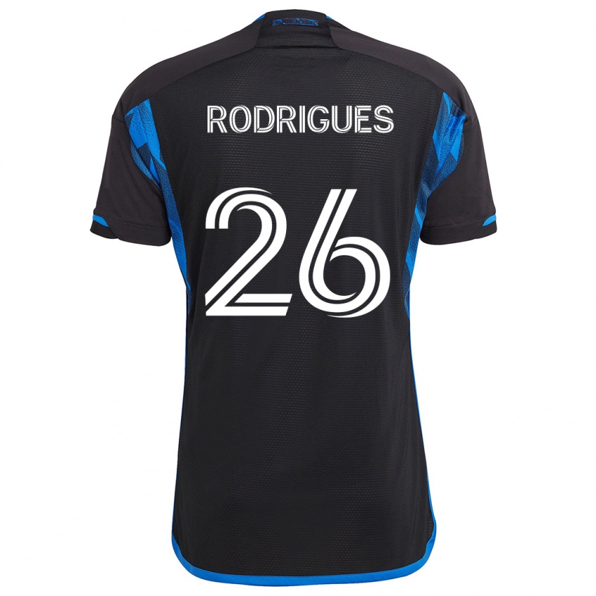 Kinder Rodrigues #26 Blau Schwarz Heimtrikot Trikot 2024/25 T-Shirt Schweiz