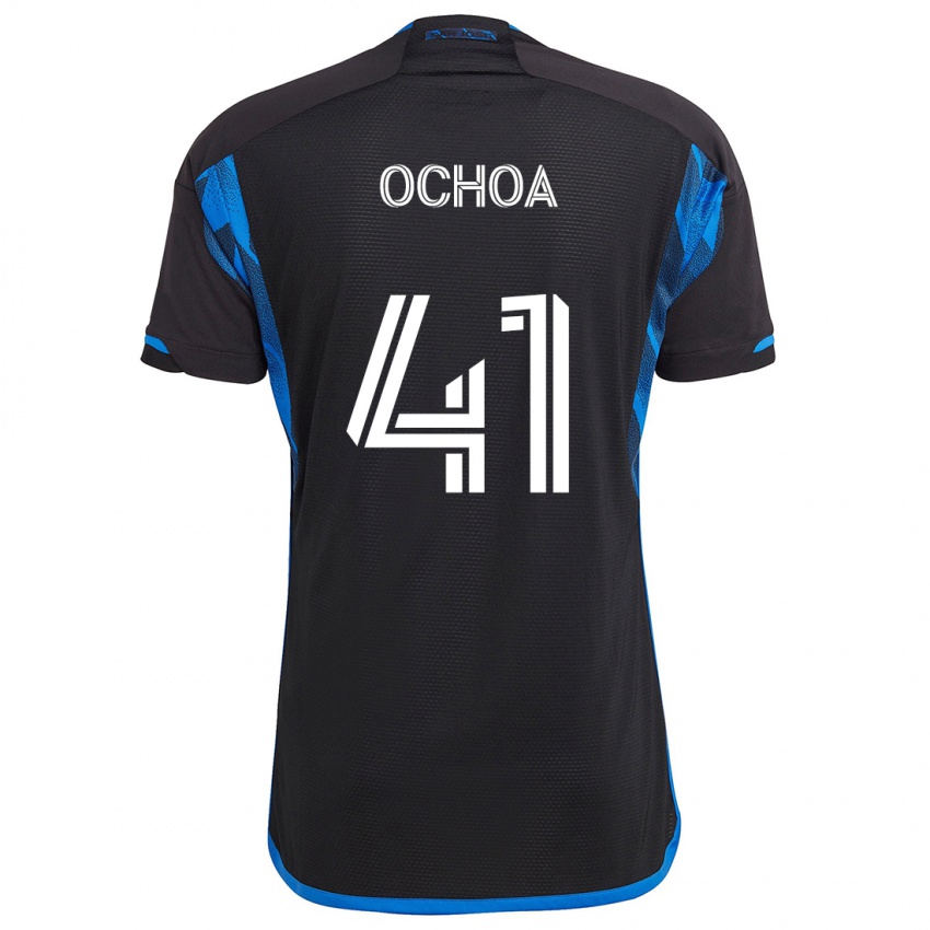 Kinder Emmanuel Ochoa #41 Blau Schwarz Heimtrikot Trikot 2024/25 T-Shirt Schweiz