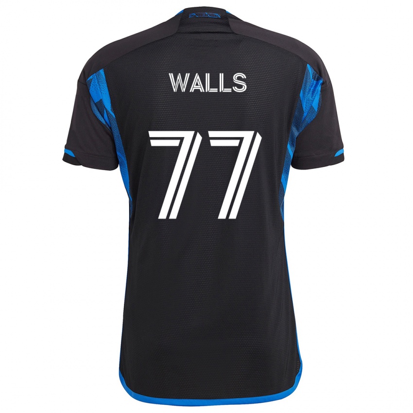 Enfant Maillot Casey Walls #77 Bleu Noir Tenues Domicile 2024/25 T-Shirt Suisse