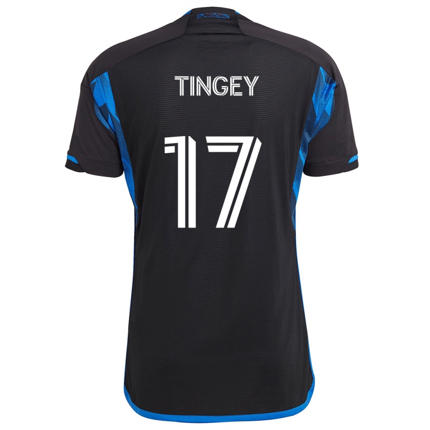 Enfant Maillot Keegan Tingey #17 Bleu Noir Tenues Domicile 2024/25 T-Shirt Suisse