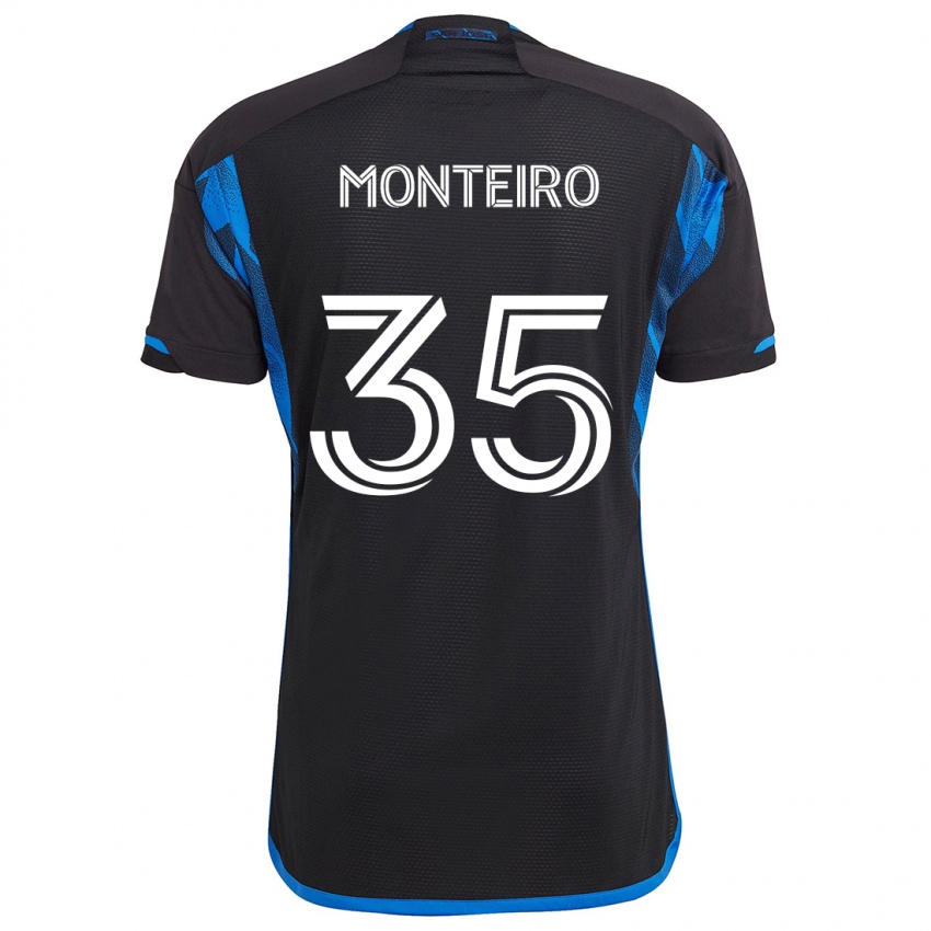 Kinder Jamiro Monteiro #35 Blau Schwarz Heimtrikot Trikot 2024/25 T-Shirt Schweiz