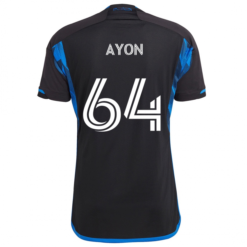 Kinder Jerry Ayon #64 Blau Schwarz Heimtrikot Trikot 2024/25 T-Shirt Schweiz