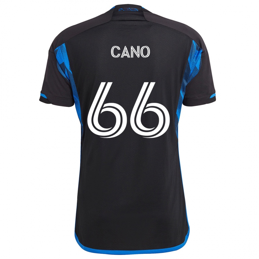 Enfant Maillot Alejandro Cano #66 Bleu Noir Tenues Domicile 2024/25 T-Shirt Suisse