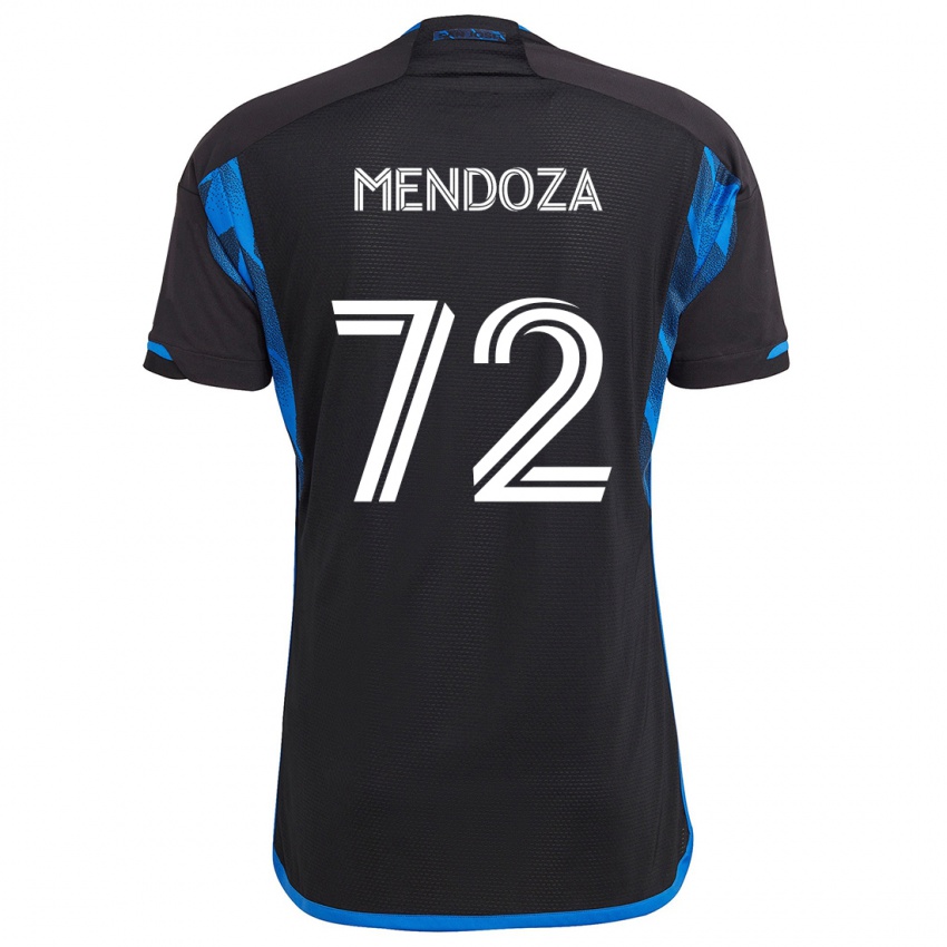 Kinder Edwyn Mendoza #72 Blau Schwarz Heimtrikot Trikot 2024/25 T-Shirt Schweiz