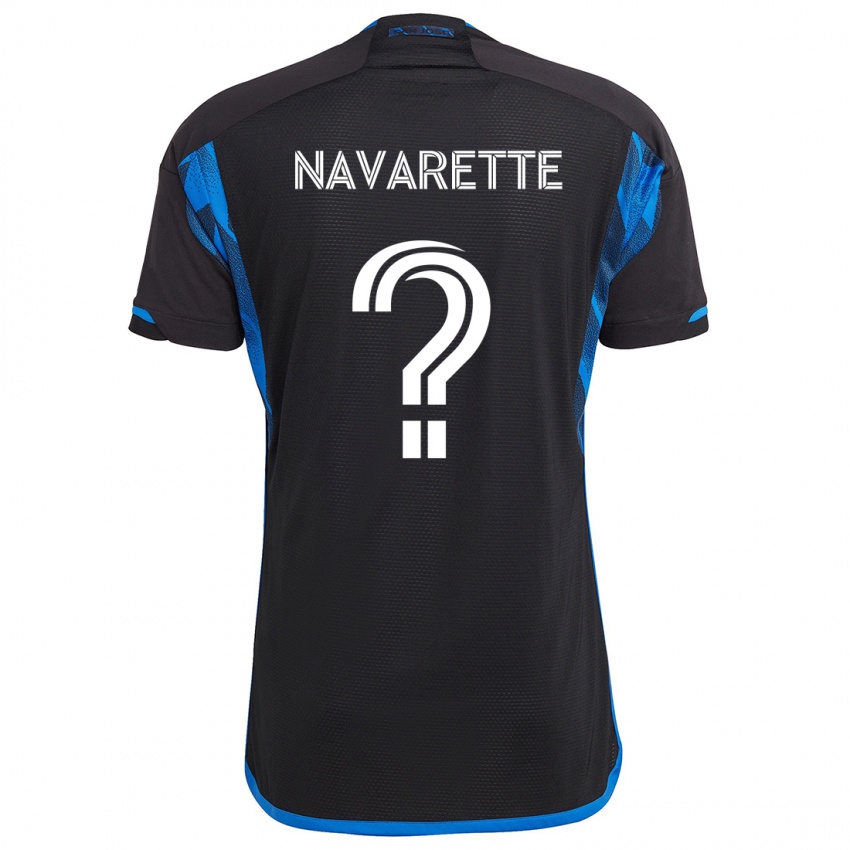 Enfant Maillot Samuel Navarette #0 Bleu Noir Tenues Domicile 2024/25 T-Shirt Suisse