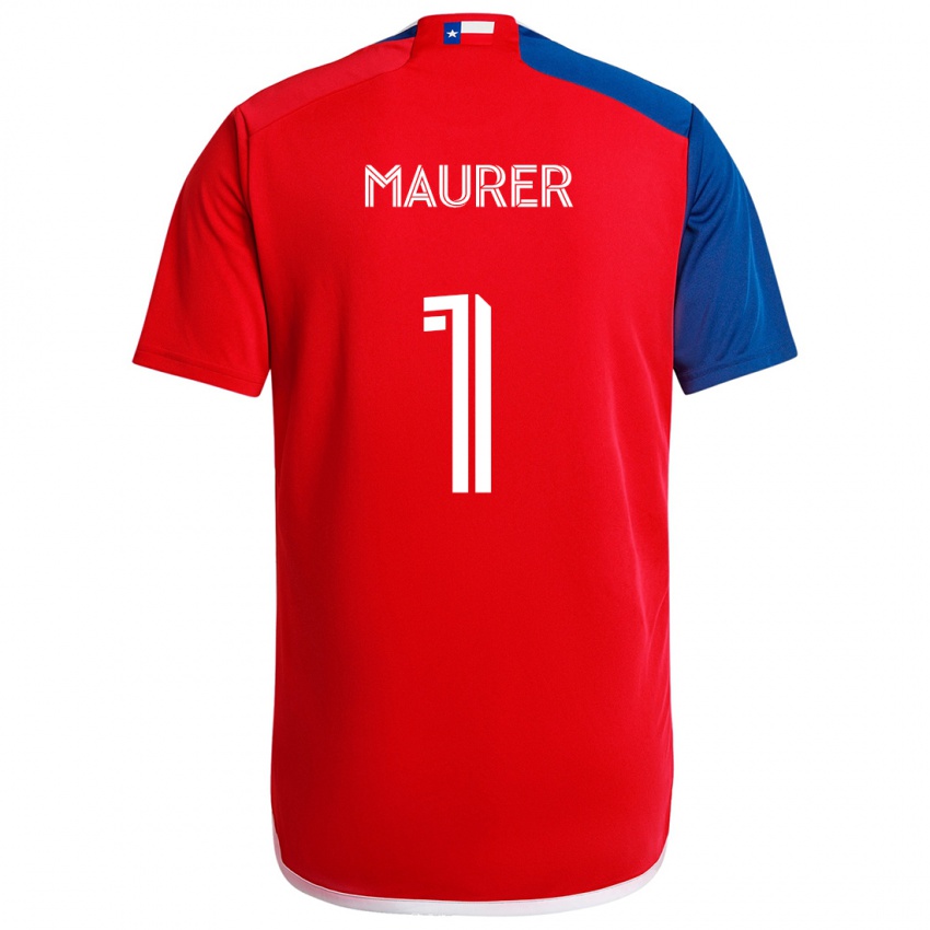 Kinder Jimmy Maurer #1 Blau Rot Heimtrikot Trikot 2024/25 T-Shirt Schweiz