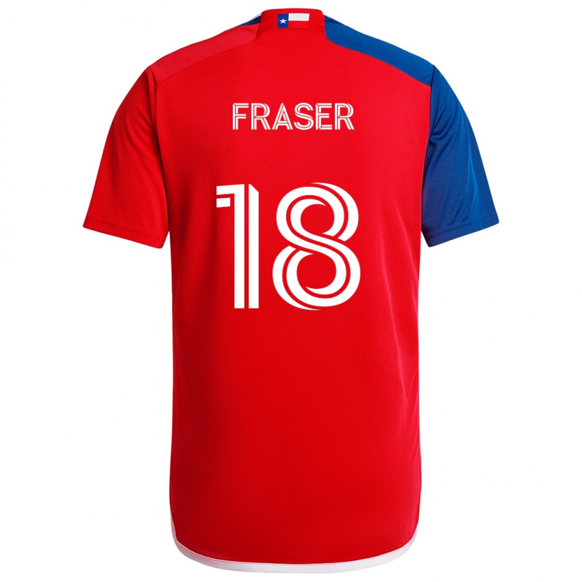 Kinder Liam Fraser #18 Blau Rot Heimtrikot Trikot 2024/25 T-Shirt Schweiz