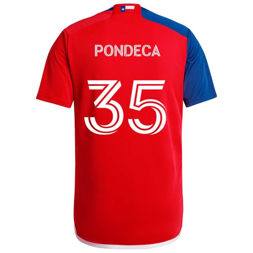 Kinder Tomas Pondeca #35 Blau Rot Heimtrikot Trikot 2024/25 T-Shirt Schweiz