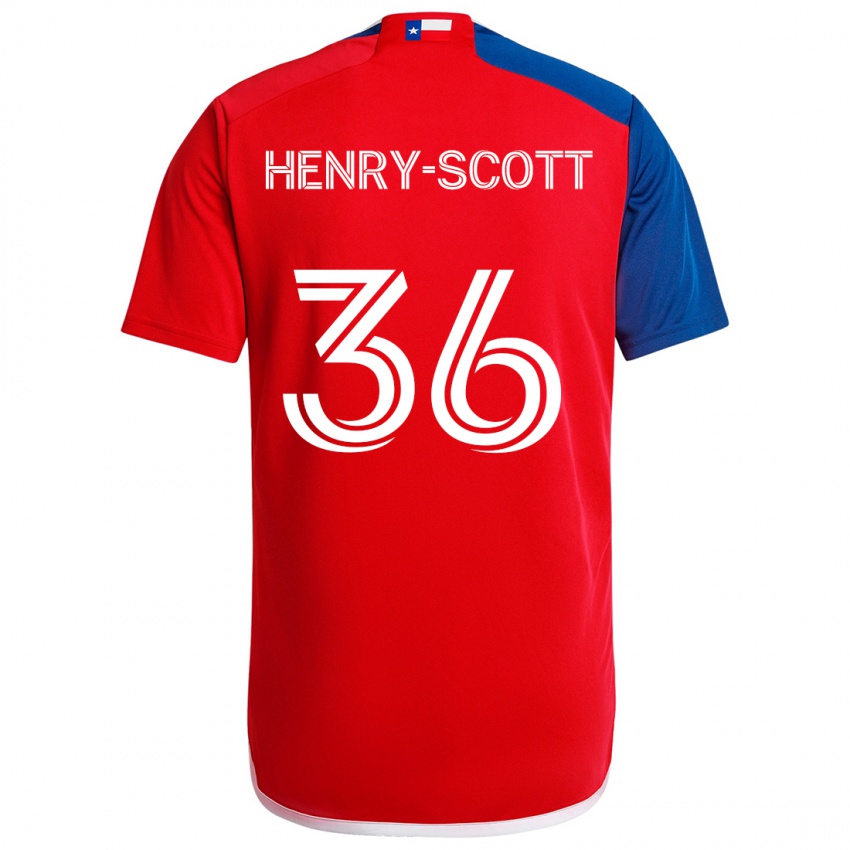 Kinder Malik Henry-Scott #36 Blau Rot Heimtrikot Trikot 2024/25 T-Shirt Schweiz