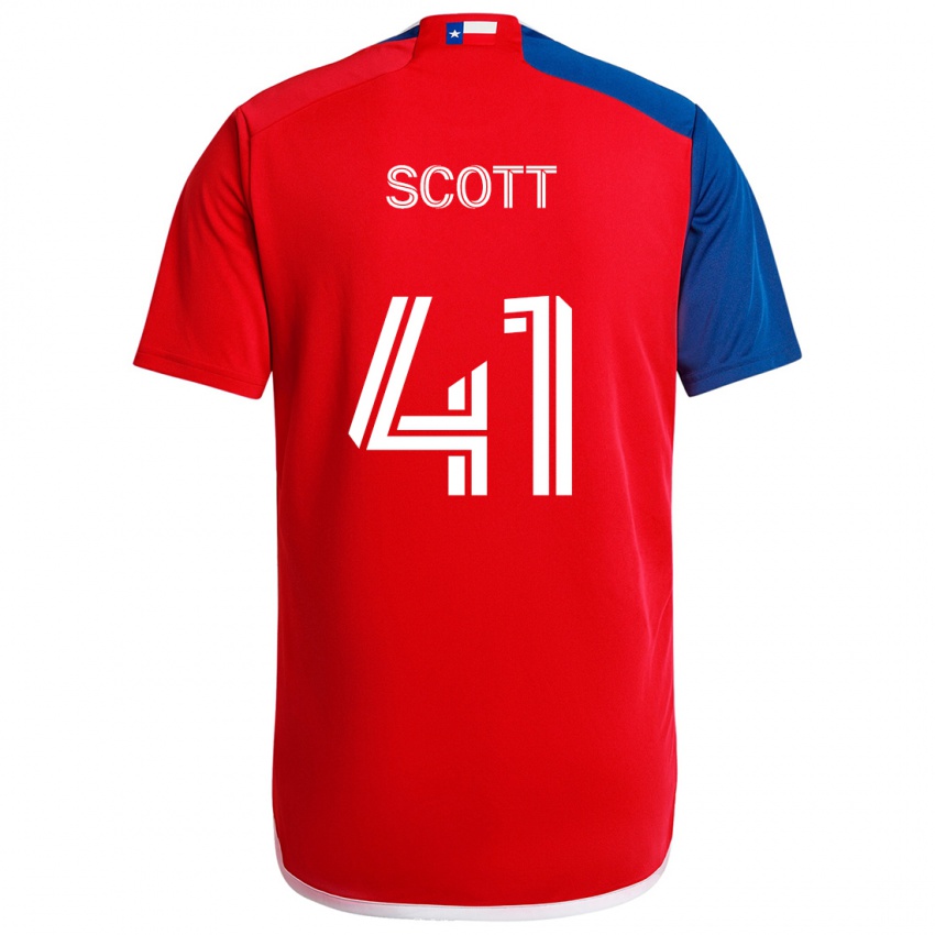 Kinder Tarik Scott #41 Blau Rot Heimtrikot Trikot 2024/25 T-Shirt Schweiz