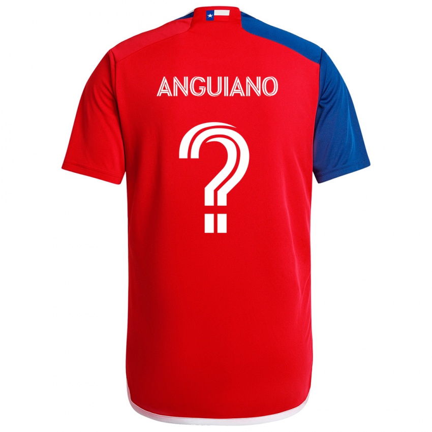 Enfant Maillot Adrian Anguiano #0 Bleu Rouge Tenues Domicile 2024/25 T-Shirt Suisse