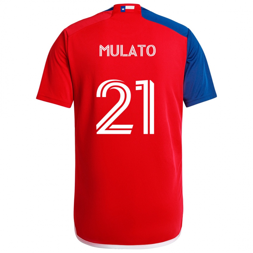 Enfant Maillot José Mulato #21 Bleu Rouge Tenues Domicile 2024/25 T-Shirt Suisse