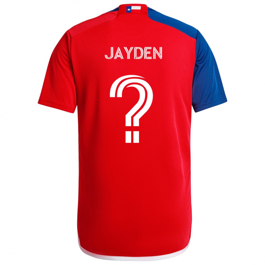 Enfant Maillot Rus Jayden #0 Bleu Rouge Tenues Domicile 2024/25 T-Shirt Suisse