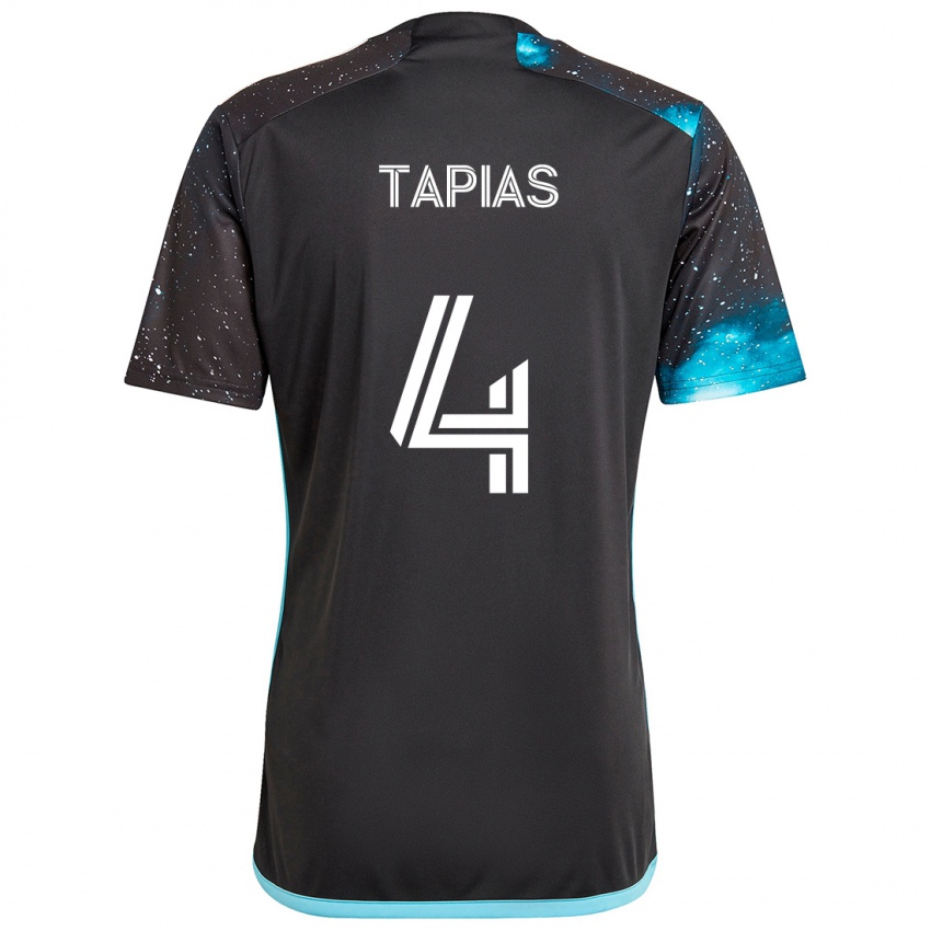 Kinder Miguel Tapias #4 Schwarz Blau Heimtrikot Trikot 2024/25 T-Shirt Schweiz