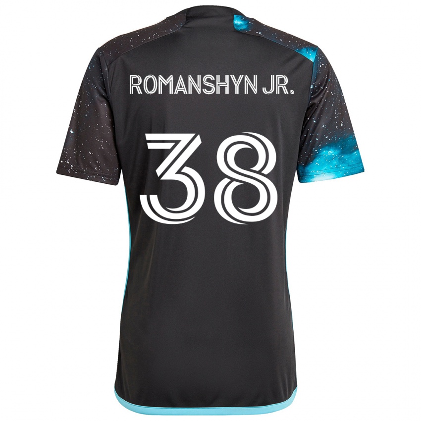 Kinder Kage Romanshyn Jr. #38 Schwarz Blau Heimtrikot Trikot 2024/25 T-Shirt Schweiz