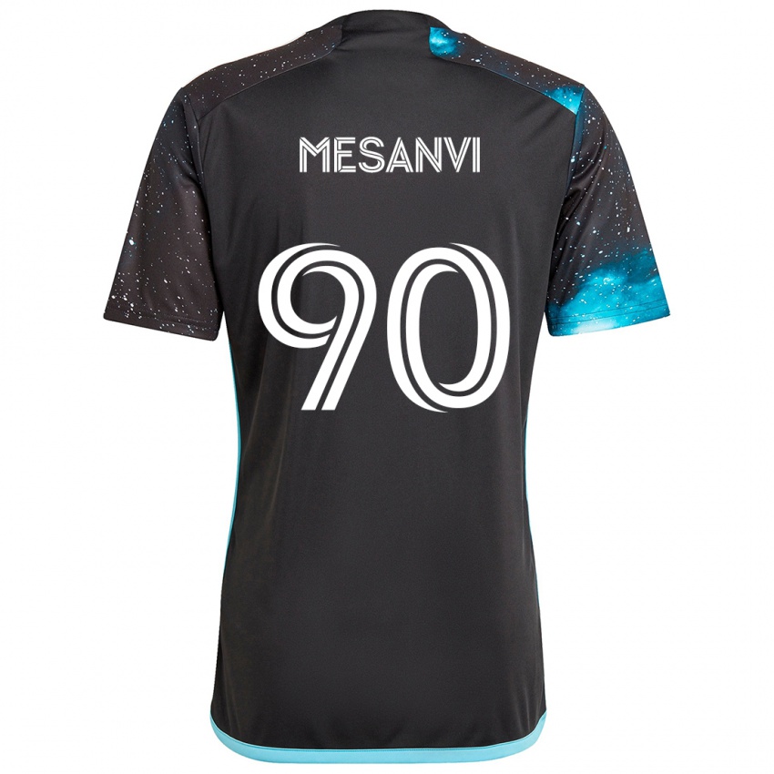 Kinder Loïc Mesanvi #90 Schwarz Blau Heimtrikot Trikot 2024/25 T-Shirt Schweiz