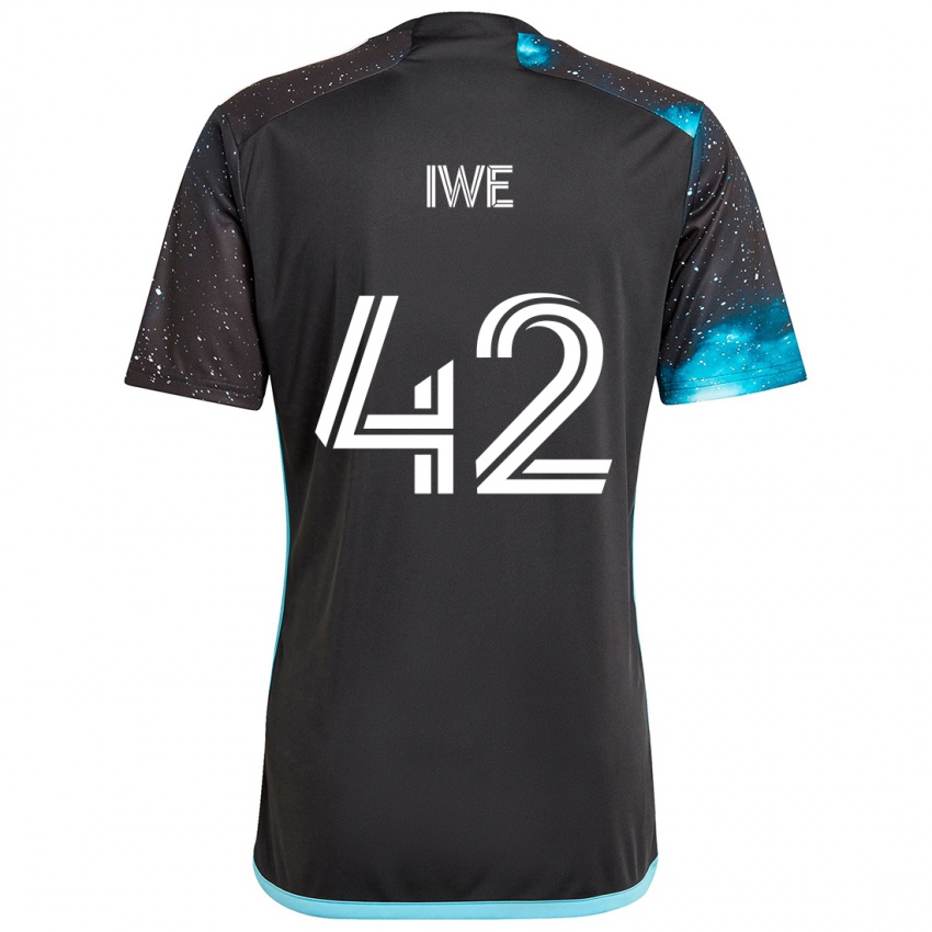 Kinder Emmanuel Iwe #42 Schwarz Blau Heimtrikot Trikot 2024/25 T-Shirt Schweiz