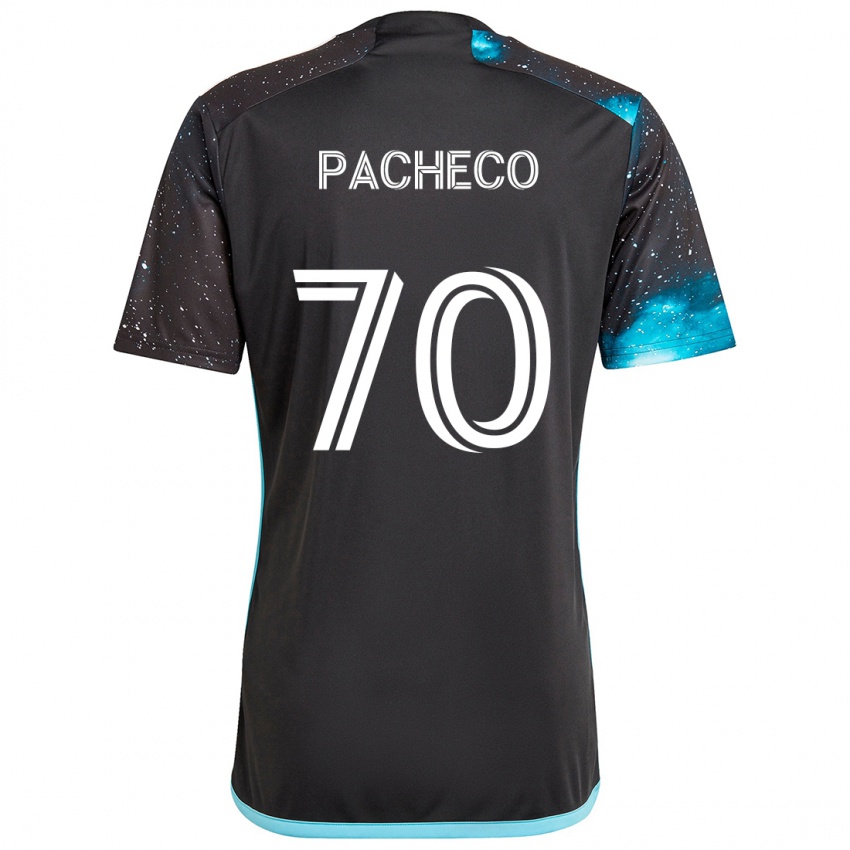 Enfant Maillot Diogo Pacheco #70 Noir Bleu Tenues Domicile 2024/25 T-Shirt Suisse