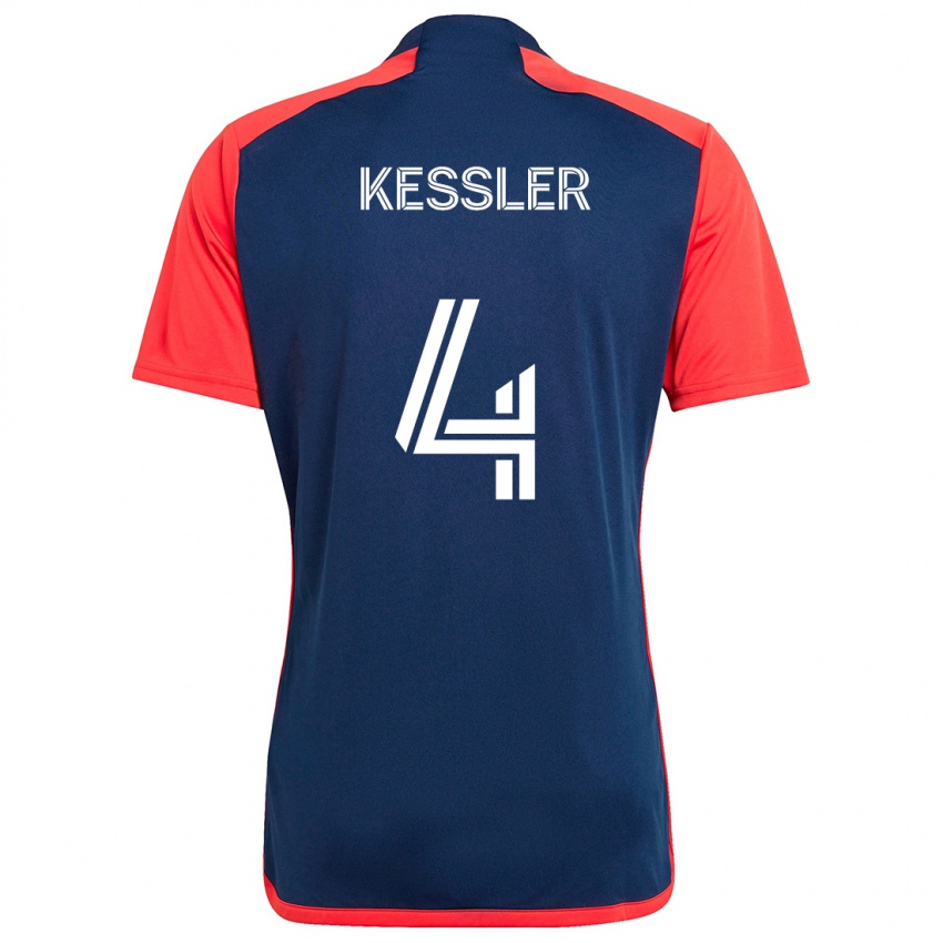 Kinder Henry Kessler #4 Blau Rot Heimtrikot Trikot 2024/25 T-Shirt Schweiz