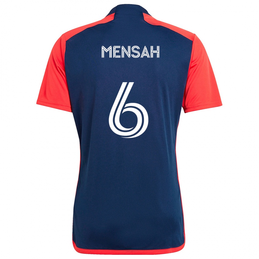 Enfant Maillot Jonathan Mensah #6 Bleu Rouge Tenues Domicile 2024/25 T-Shirt Suisse