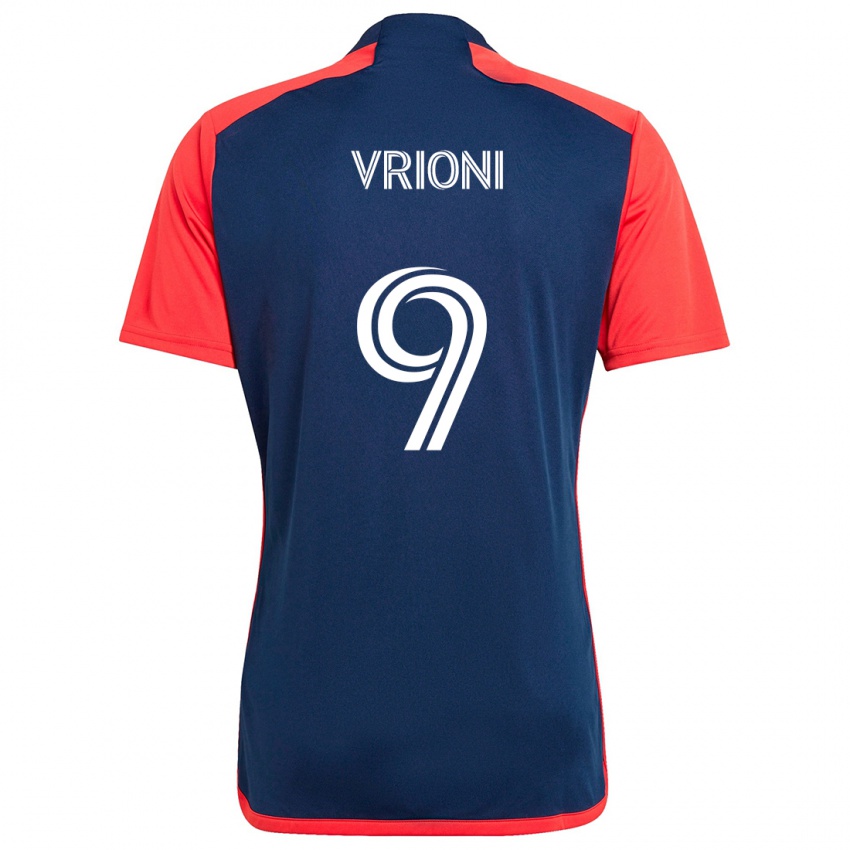 Kinder Giacomo Vrioni #9 Blau Rot Heimtrikot Trikot 2024/25 T-Shirt Schweiz