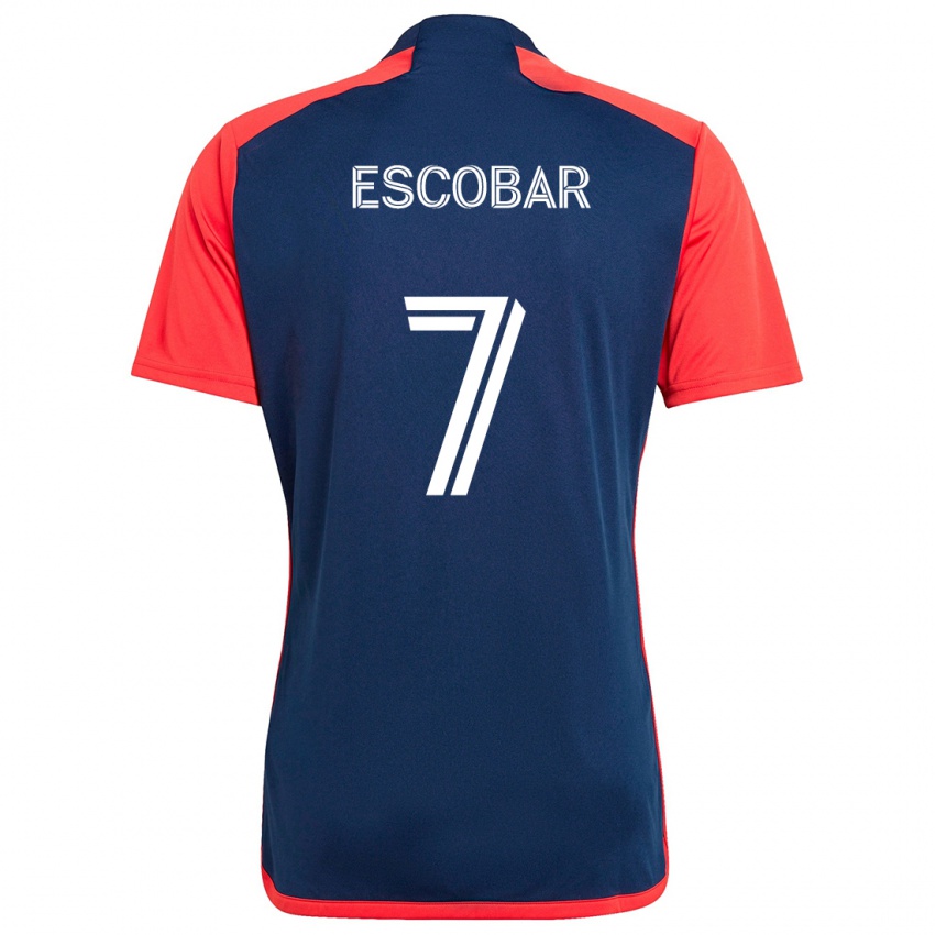 Enfant Maillot Olger Escobar #7 Bleu Rouge Tenues Domicile 2024/25 T-Shirt Suisse