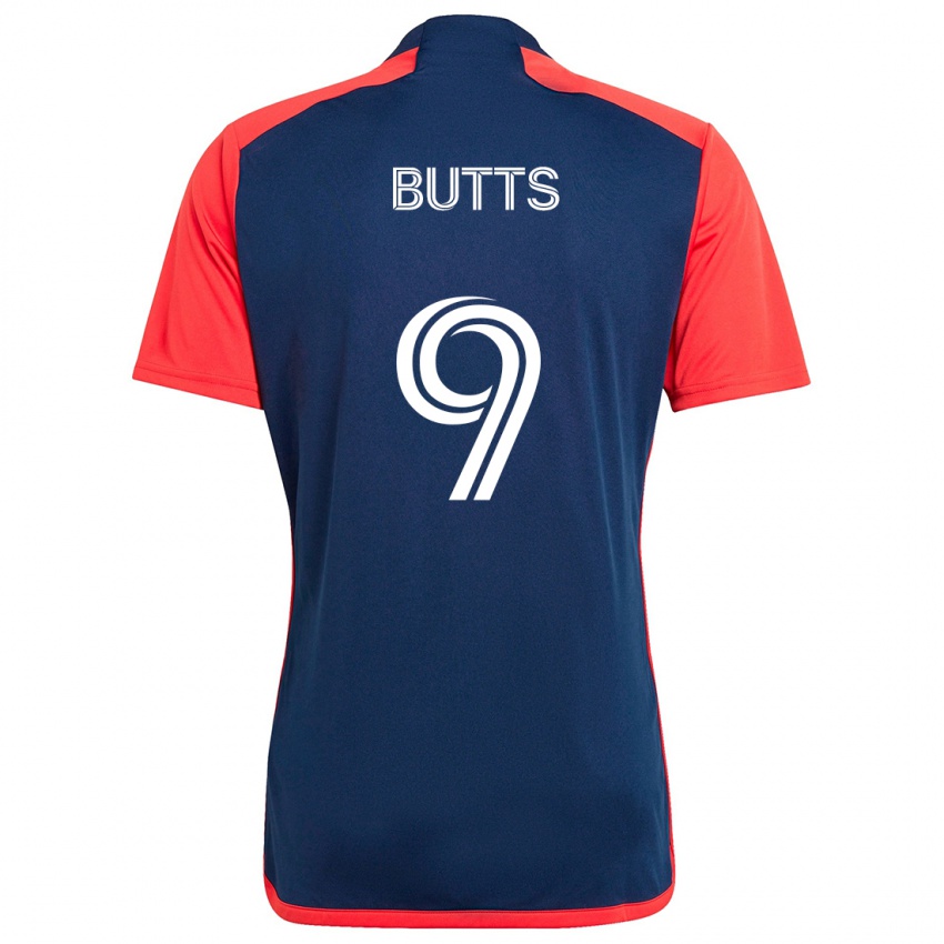 Kinder Liam Butts #9 Blau Rot Heimtrikot Trikot 2024/25 T-Shirt Schweiz