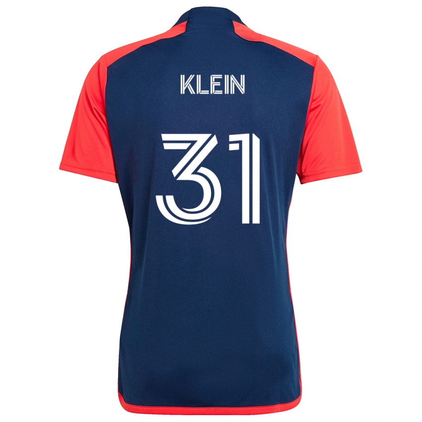 Kinder Eric Klein #31 Blau Rot Heimtrikot Trikot 2024/25 T-Shirt Schweiz