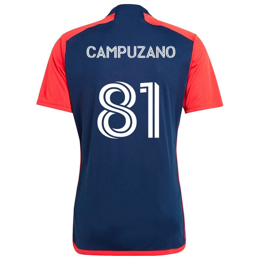 Kinder Nico Campuzano #81 Blau Rot Heimtrikot Trikot 2024/25 T-Shirt Schweiz