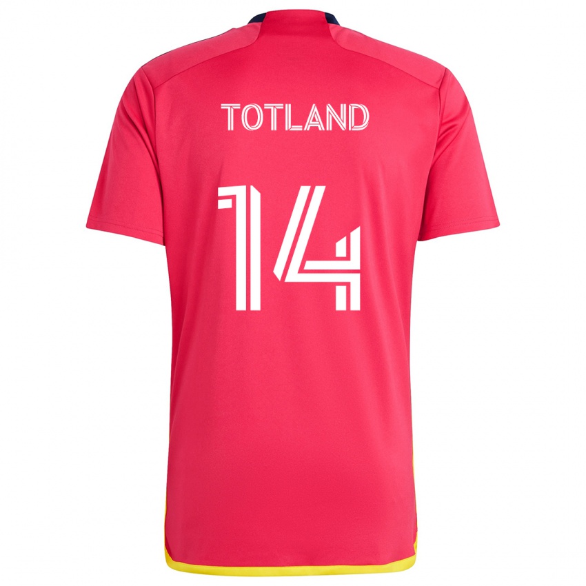 Kinder Tomas Totland #14 Rot Blau Heimtrikot Trikot 2024/25 T-Shirt Schweiz