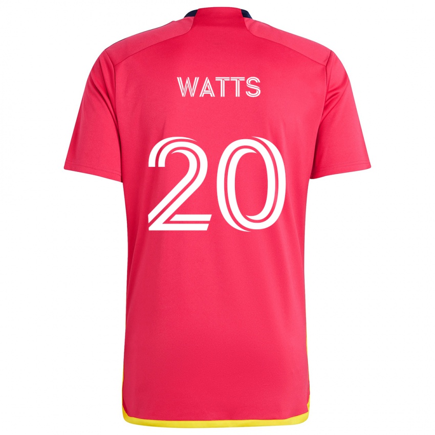 Enfant Maillot Akil Watts #20 Rouge Bleu Tenues Domicile 2024/25 T-Shirt Suisse