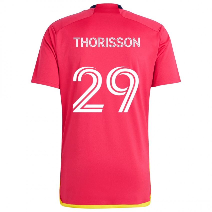 Kinder Nökkvi Thórisson #29 Rot Blau Heimtrikot Trikot 2024/25 T-Shirt Schweiz