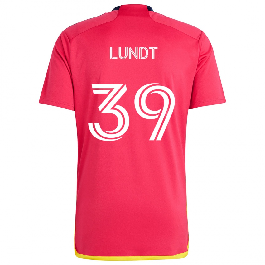 Kinder Ben Lundt #39 Rot Blau Heimtrikot Trikot 2024/25 T-Shirt Schweiz