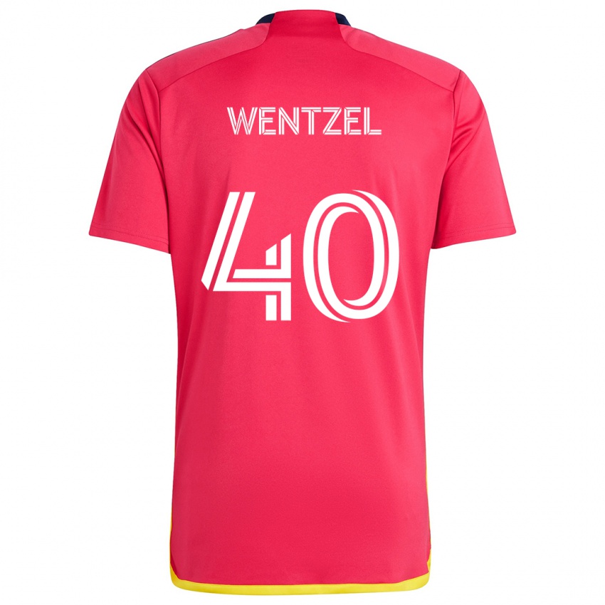 Kinder Michael Wentzel #40 Rot Blau Heimtrikot Trikot 2024/25 T-Shirt Schweiz