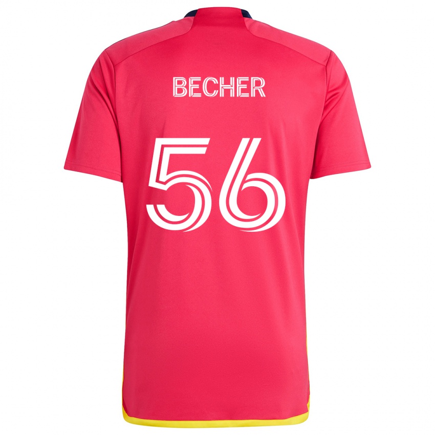 Kinder Ryan Becher #56 Rot Blau Heimtrikot Trikot 2024/25 T-Shirt Schweiz