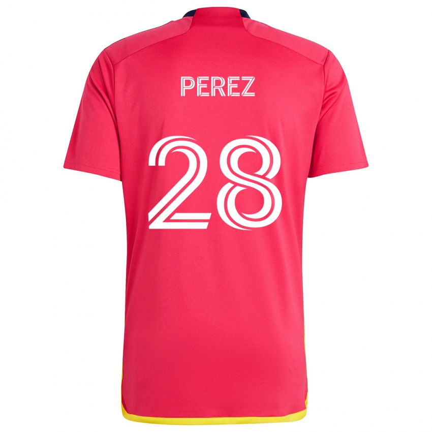 Kinder Miguel Perez #28 Rot Blau Heimtrikot Trikot 2024/25 T-Shirt Schweiz