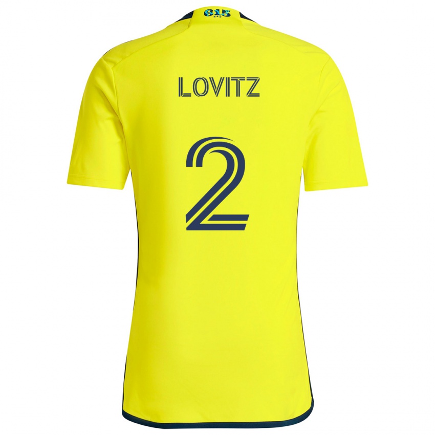 Kinder Daniel Lovitz #2 Gelb Blau Heimtrikot Trikot 2024/25 T-Shirt Schweiz