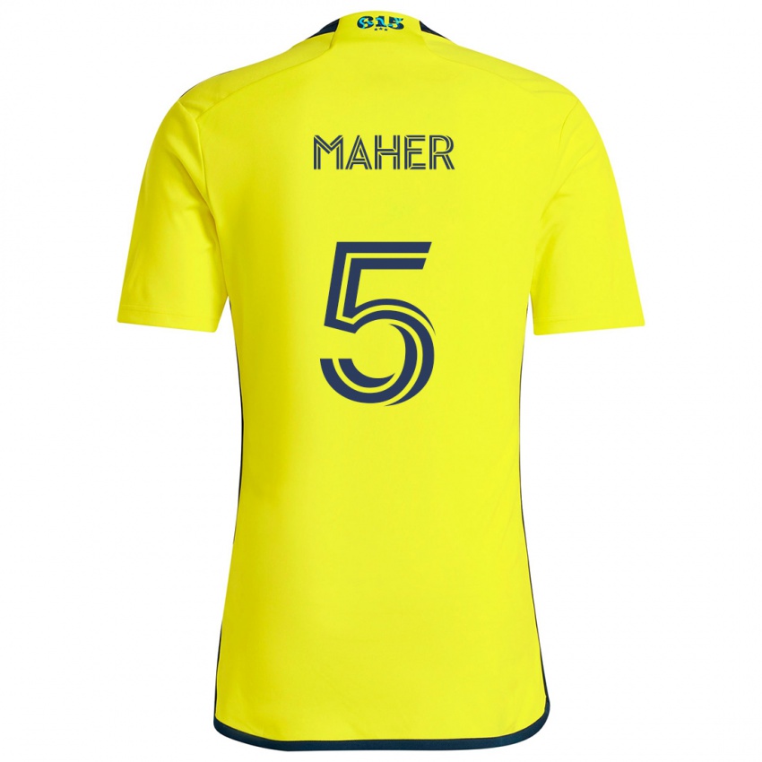 Kinder Jack Maher #5 Gelb Blau Heimtrikot Trikot 2024/25 T-Shirt Schweiz