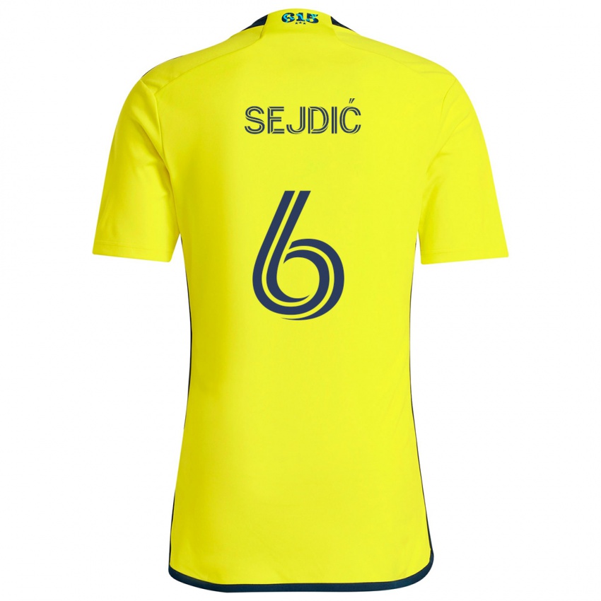 Kinder Amar Sejdić #6 Gelb Blau Heimtrikot Trikot 2024/25 T-Shirt Schweiz