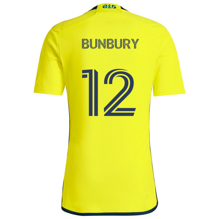 Enfant Maillot Teal Bunbury #12 Jaune Bleu Tenues Domicile 2024/25 T-Shirt Suisse